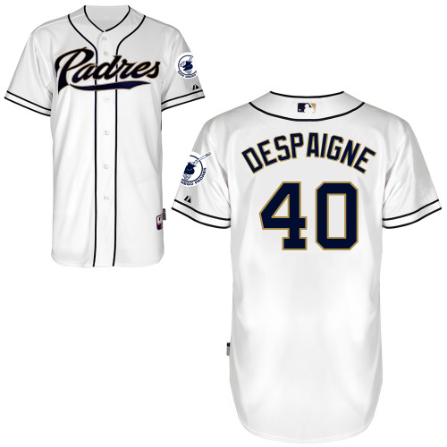 Odrisamer Despaigne #40 MLB Jersey-San Diego Padres Men's Authentic Home White Cool Base Baseball Jersey